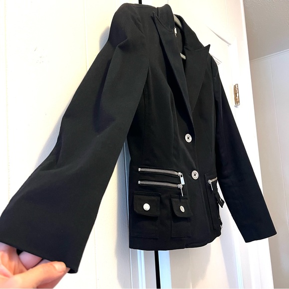 🤩 LIKE NEW MK Michael Kors Black Blazer Jacket Women’s Size 4 - Picture 2 of 14